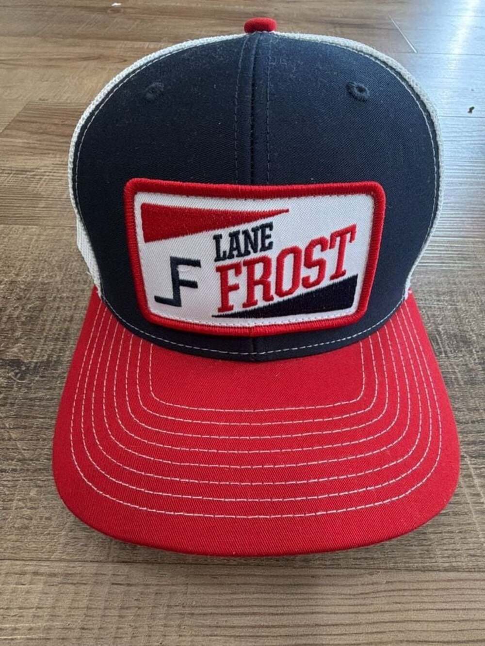 Lane Frost Brand Re-Ride Trucker Hat - Richardson 112 Navy, White, and Red
